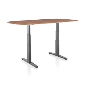 Stand Alone Oval Table, Extended Height (3-Tier Leg), Veneer T-Leg
